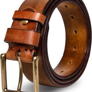 Thicken Full Grain Leather Mens Belt Heavy Duty Mens Work Belt Mens Belt High Hardness Buckle Packed In Gift Box